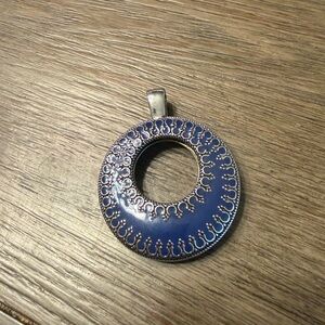 Premier Designs Blue Open Circle Pendant